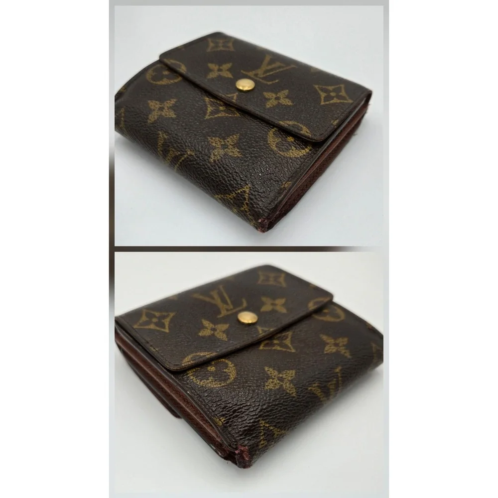 Louis Vuitton Monogram Canvas Elise Trifold Wallet Brown